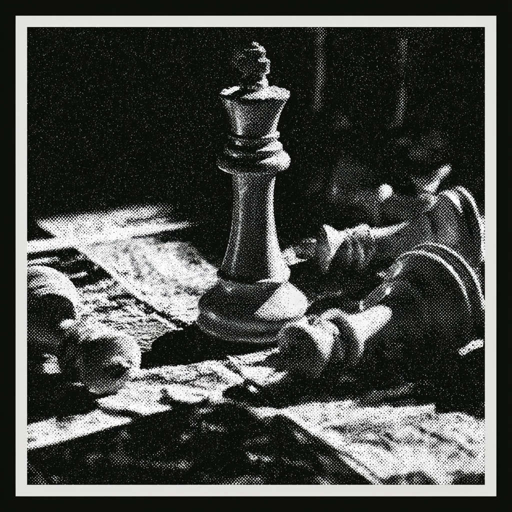 Andrew Miracle on The Scope Compression Hypothesis: a lone chess king standing among toppled pieces